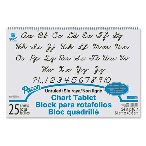 CHART TABLET 24X16 UNRULED 25 CT