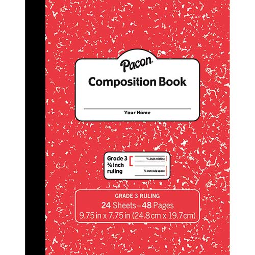 MARBLE COMPOSITION BOOK GR 3 RED