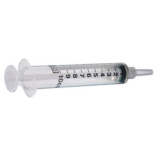 Plastic Syringe with Luer Lock Connection, 10cc Capacity