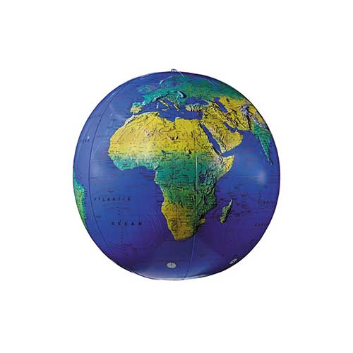 INFLATABLE TOPOGRAPHICAL GLOBE 12IN