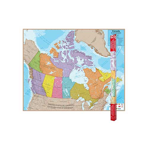 HEMISPHERES LAMINATED MAP CANADA