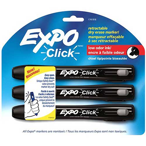 EXPO CLICK DRY ERASE MARKER 3 BLACK