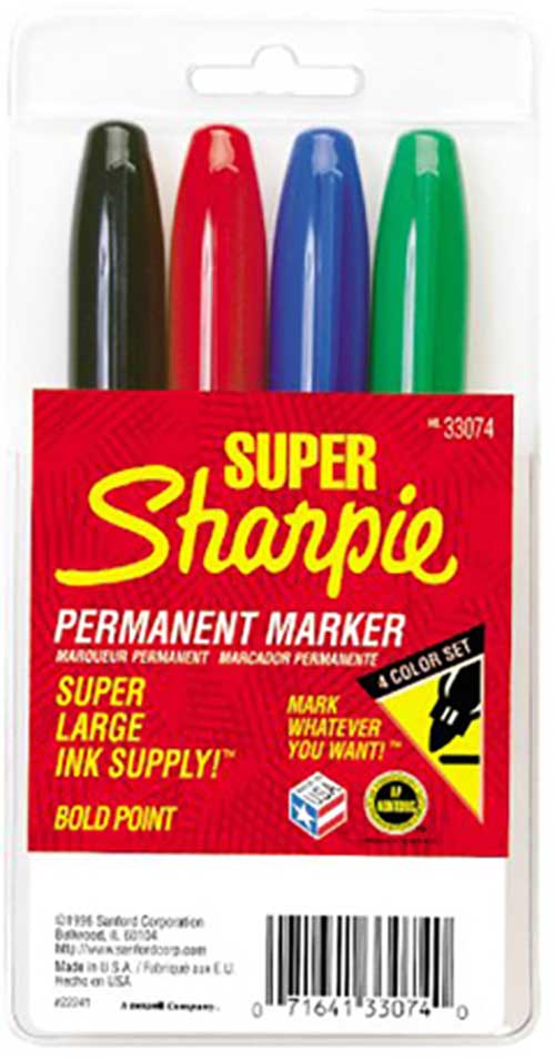 Mr. Pen- Jumbo Permanent Markers, 4 Pack, Assorted Color, Chisel Tip, Large  Perm