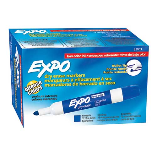 Expo 82002 Red Low-Odor Bullet Tip Dry Erase Marker - 12/Pack