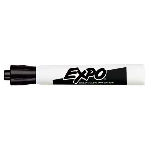 MARKER EXPO DRY ERASE BLK CHIS 1 EA