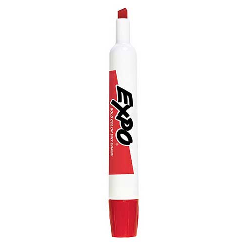 MARKER EXPO DRY ERASE RED CHIS 1 EA