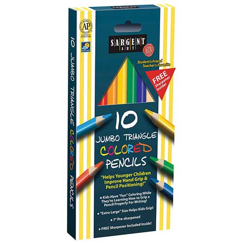 EASY GRIP TRIANGLE COLORED 10-SET