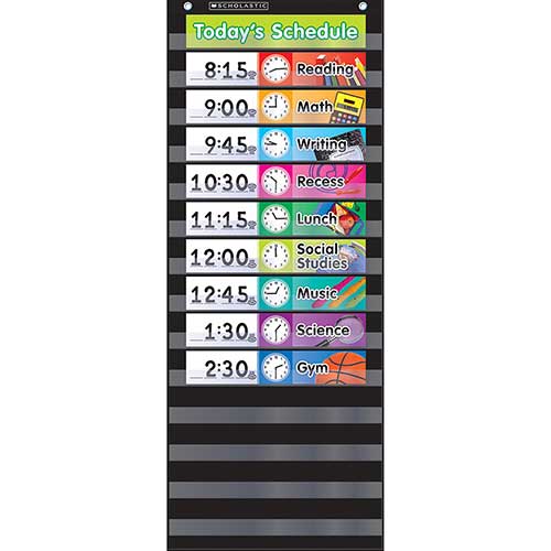 POCKET CHART DAILY SCHEDULE BLACK