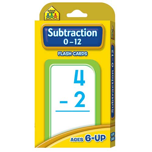 SUBTRACTION 0-12 FLASH CARDS