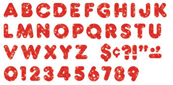 READY LETTERS 4 CASUAL RED SPARKLE