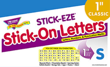 STICK-EZE 1IN BLUE LETTERS NUMBERS