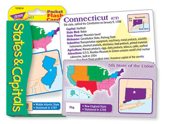 POCKET FLASH CARDS 56-PK STATES AND