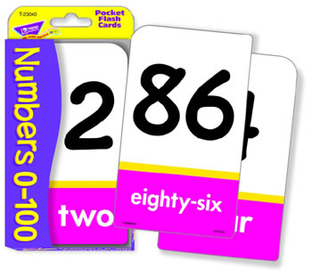 NUMBERS 0-100 POCKET FLASH CARDS