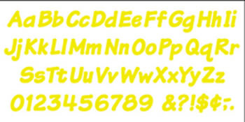 READY LETTERS 4 INCH ITALIC YELLOW