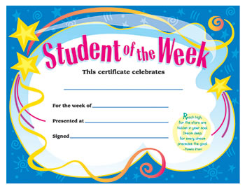 CERTIFICATE STUDENT OF THE 30/PK
