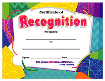 CERTIFICATE OF RECOGNITION COLORFUL