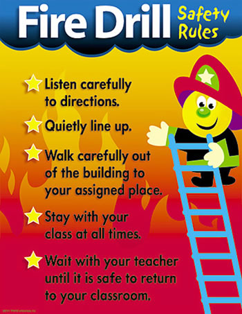 CHART FIRE DRILL SAFETY RULES