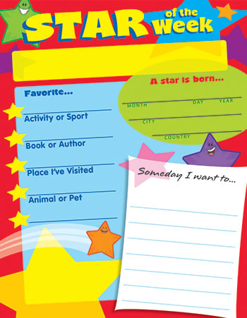 LEARNING CHART STAR OF THE WEEK