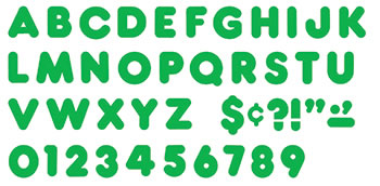 READY LETTERS 4IN CASUAL GREEN