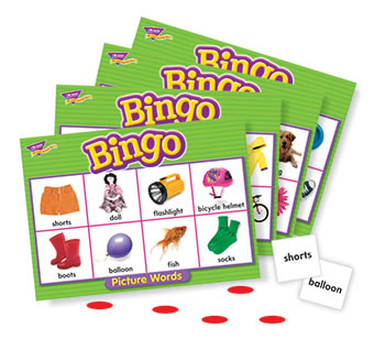 BINGO PICTURE WORDS AGES 5 & UP