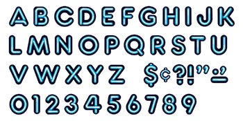 BRIGHT BLUE READY LETTERS 4IN UPPER