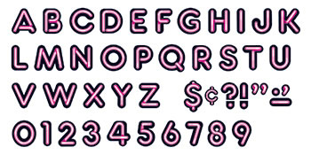 BRIGHT PINK READY LETTERS 4IN UPPER