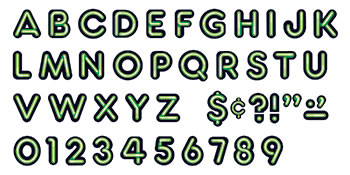 BRIGHT GREEN READY LETTERS 4IN