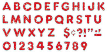 RED SPARKLE PLUS 2 READY LETTERS