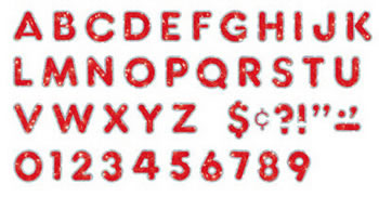 RED SPARKLE PLUS 4 READY LETTERS