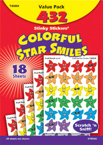 STINKY STICKERS SMILEY STARS 432/PK