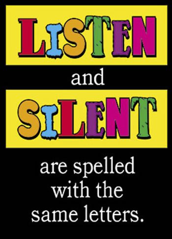 POSTER LISTEN AND SILENT ARE