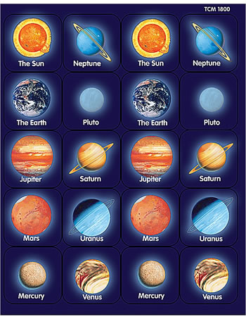 PLANETS THEMATIC STICKERS