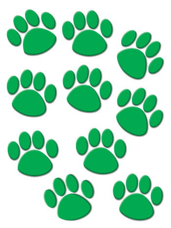 GREEN PAW PRINT ACCENTS 30 PK