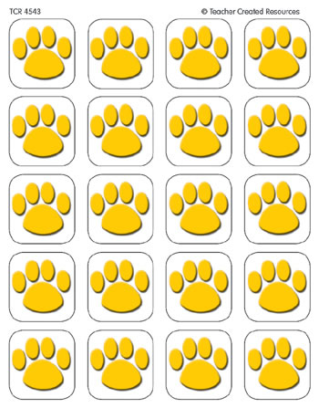 GOLD PAW PRINT STICKERS