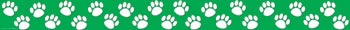 GREEN WITH WHITE PAW PRINTS