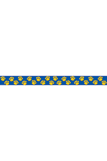 BLUE WITH GOLD PAW PRINTS BORDER