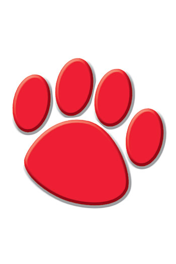 RED PAW PRINTS ACCENTS