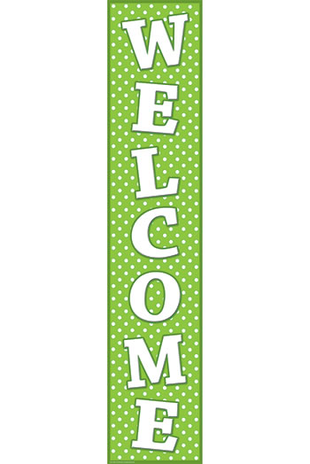 LIME POLKA DOTS WELCOME BANNER