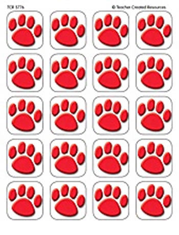 STICKERS RED PAW PRINTS
