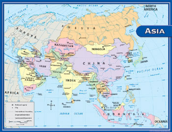 ASIA MAP CHART 17X22