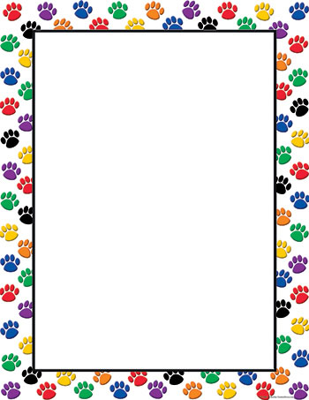 COLORFUL PAW PRINTS BLANK CHART