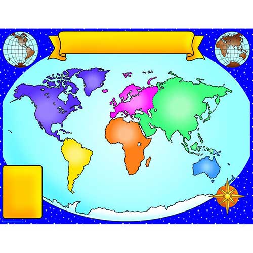 WORLD MAP FRIENDLY CHART 17X22