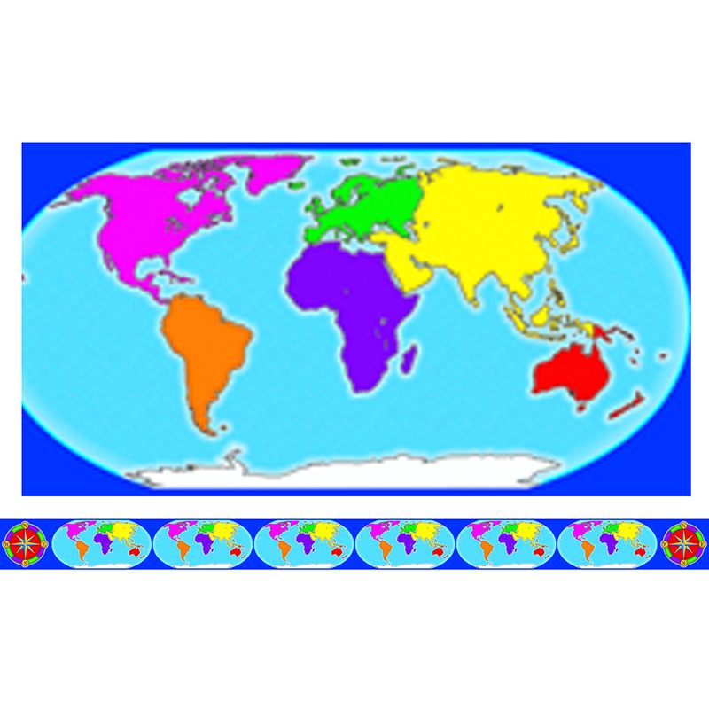 BORDERS W/ CORNERS WORLD MAP &
