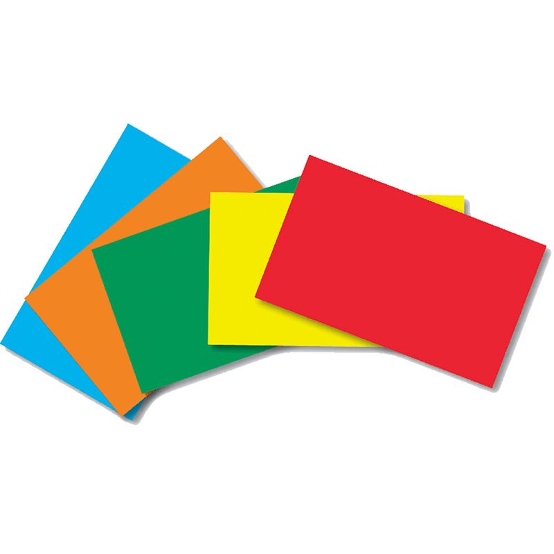 Unruled Unruled Primary Color Index Cards by Top Notch Teacher 5X8" 5x8" 