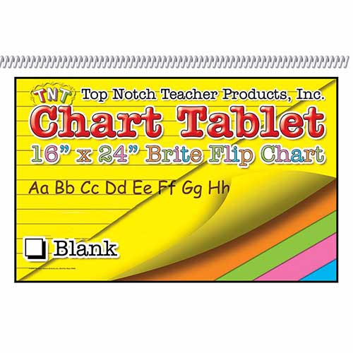CHART TABLET 16X24 ASSORTED BLANK