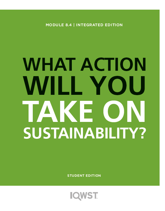 Student Edition 8pack - IE8.4 - What Action Will You Take on Sustainability?